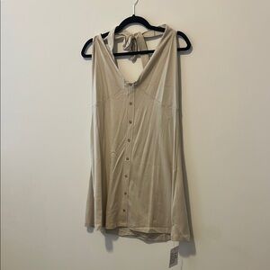 Cream halter neck Sleeveless Backless Dress